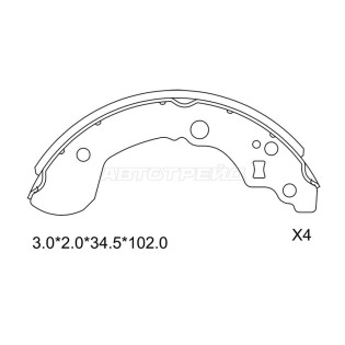 Колодки барабанные зад NISSAN PRIMERA P11 96-01 SAT