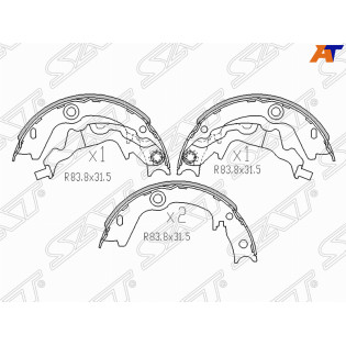 Колодки ручного тормоза HYUNDAI ACCENT 05-10/KIA RIO 05-11 SAT