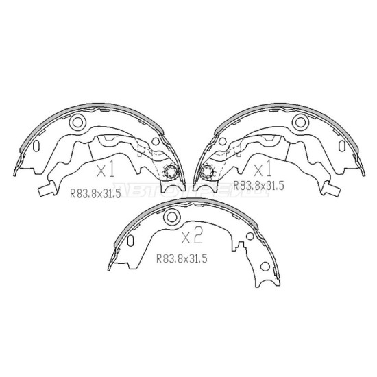 Колодки ручного тормоза HYUNDAI ACCENT 05-10/KIA RIO 05-11 SAT