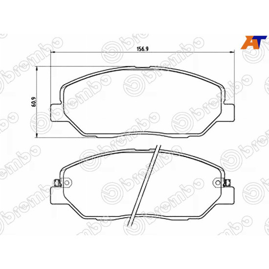 Колодки тормозные передн KIA SORENTO 09- HYUNDAI SANTA-FE 06- BREMBO