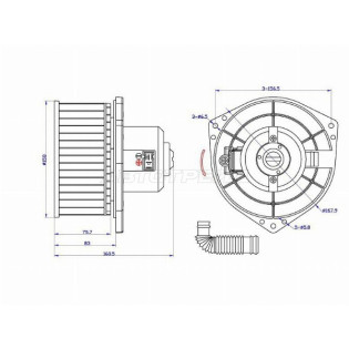 Мотор отопителя салона NISSAN BLUEBIRD 91-01/CEFIRO 98-02/PRIMERA 95-01/TERRANO 95-02 SAT