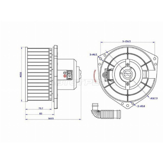 Мотор отопителя салона NISSAN BLUEBIRD 91-01/CEFIRO 98-02/PRIMERA 95-01/TERRANO 95-02 SAT