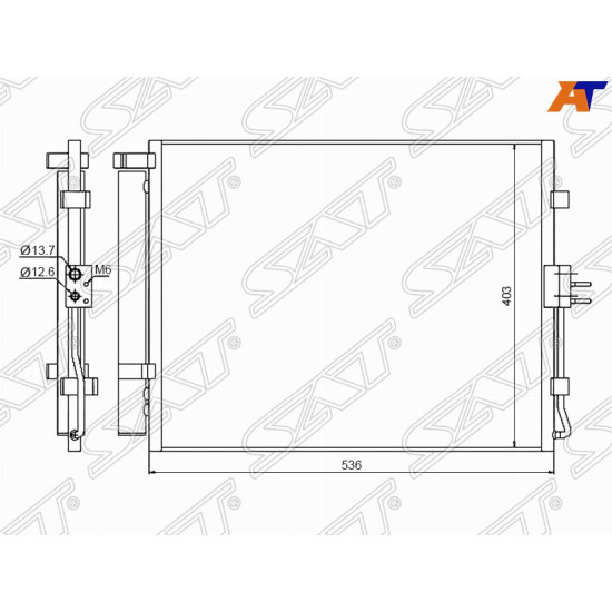 Радиатор кондиционера KIA SOUL 09- SAT