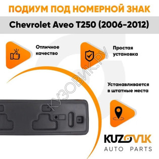 Накладка под номерной знак Chevrolet Aveo T250 (2006-2012) KUZOVIK KUZOVIK