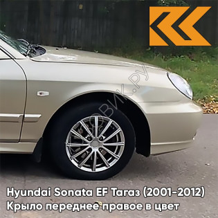 Крыло переднее правое в цвет кузова Hyundai Sonata EF Тагаз (2001-2012) Н07 - Тёмный бежевый - Бежевый